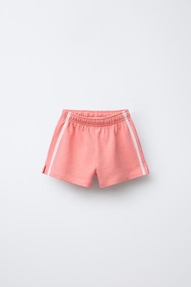 Zara SIDE STRIPE BERMUDA SHORTS - Coral