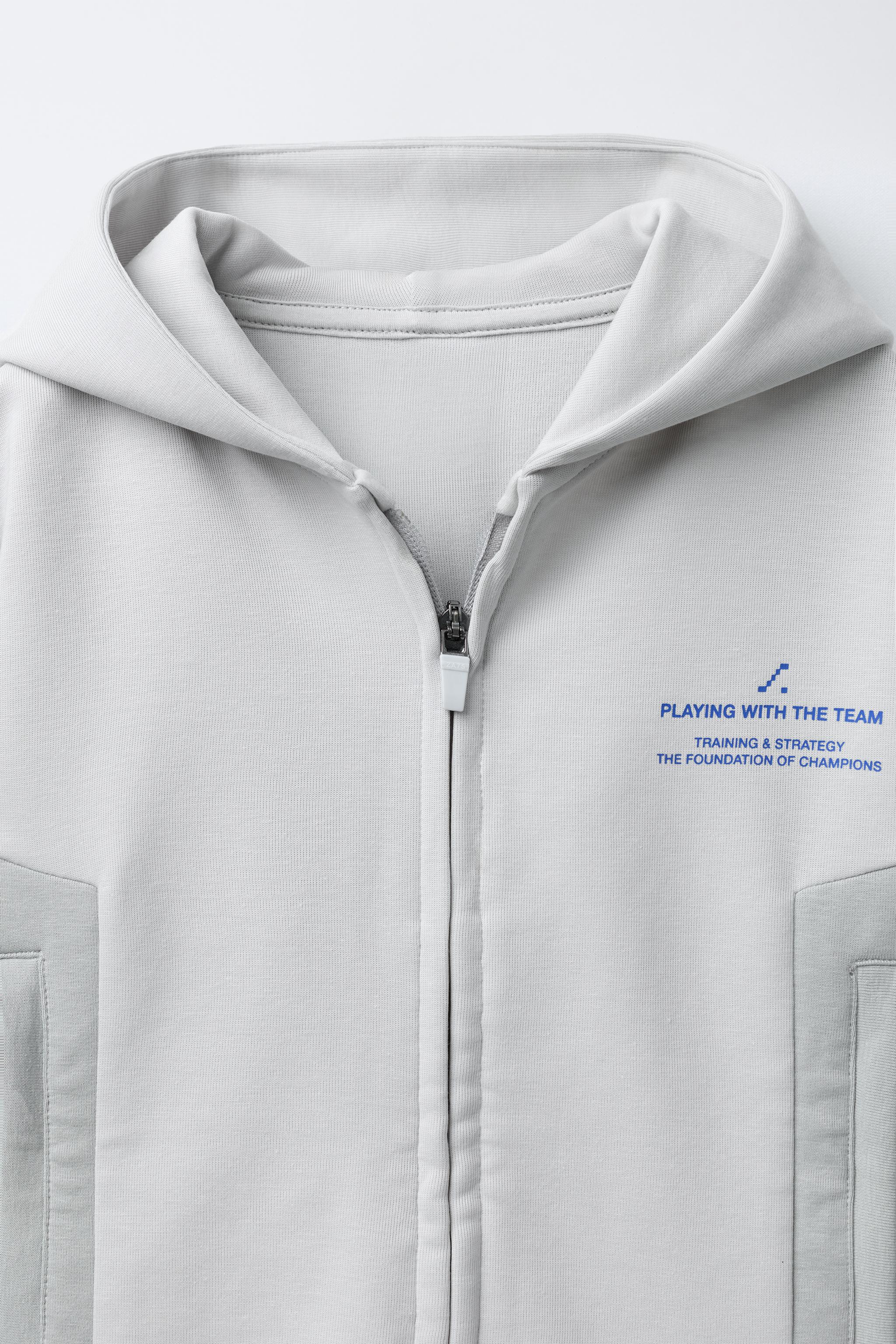 SPORTY TEXT ZIP-UP SWEATSHIRT - Ecru | ZARA United States
