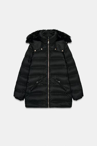 WASSER- UND WINDABWEISENDE DAUNENJACKE MIT KAPUZE - Schwarz von Zara