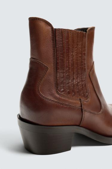 LIMITED EDITION COWBOY LEATHER BOOTS - Brown by Zara - Image 6