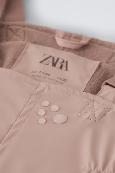 WATER-RESISTANT RUBBERISED DUNGAREES - Pink by Zara - Image 4