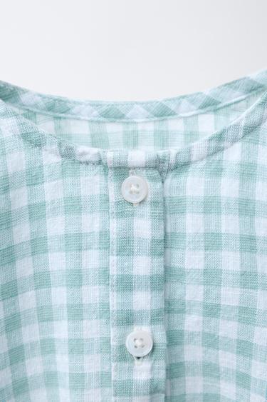BODY À CARREAUX VICHY - Vert d'eau de Zara - Image 2