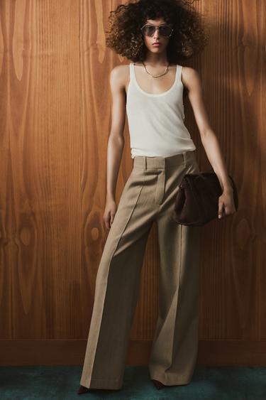 TOP PUNTO FINO MANGA SISA - Blanco de Zara