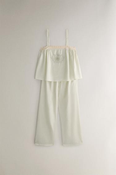 PANTALON SATIN - Vert d'eau de Zara - Image 4