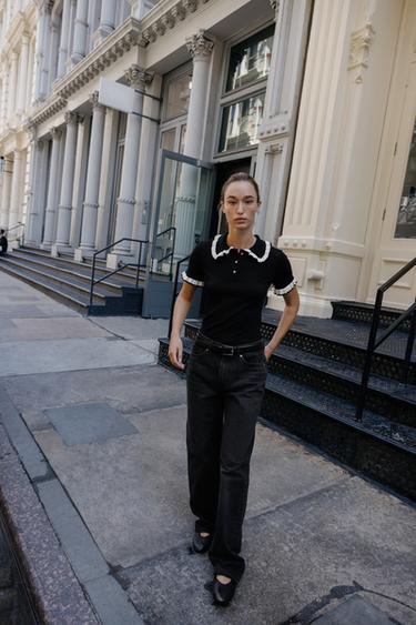 JERSEY POLO JOYAS - Negro de Zara