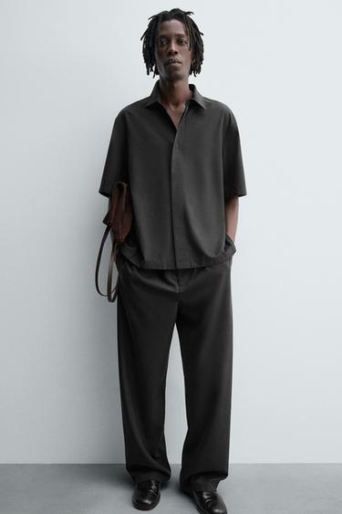 RELAXED FIT FLOWING SHIRT - Dark grey by Zara - Image 4