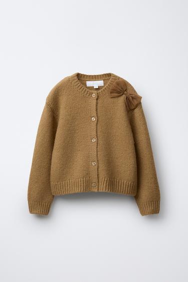 CHAQUETA PUNTO LAZO ORGANZA - Caramelo de Zara - Imagen 0