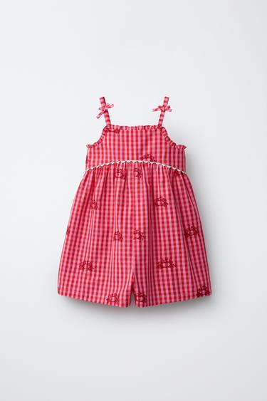 KURZER OVERALL MIT BESTICKTEN KREBSEN CASA LAWA X ZARA KIDS - Rot von Zara