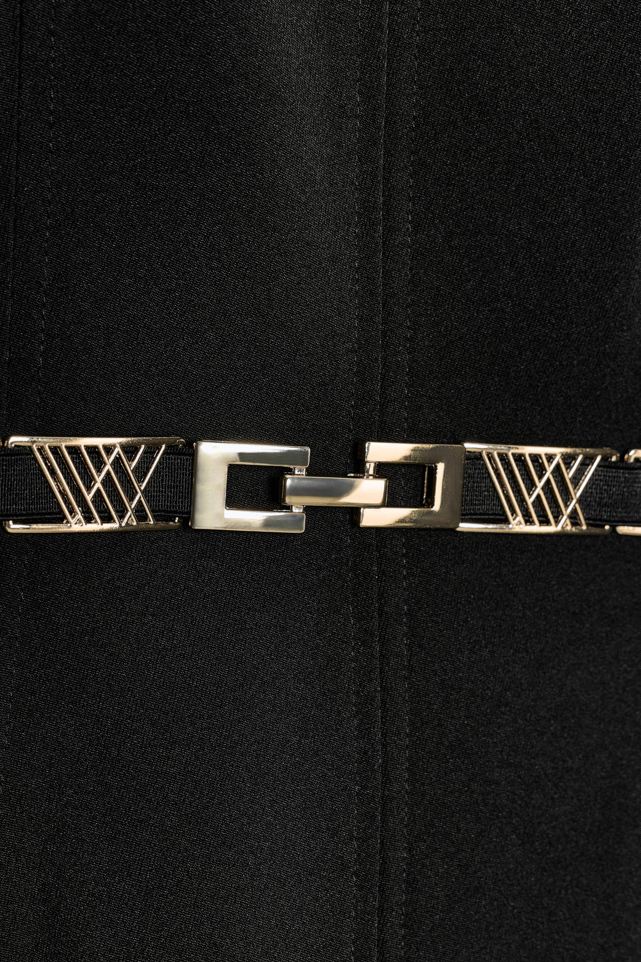 GOLD BELT MINI DRESS