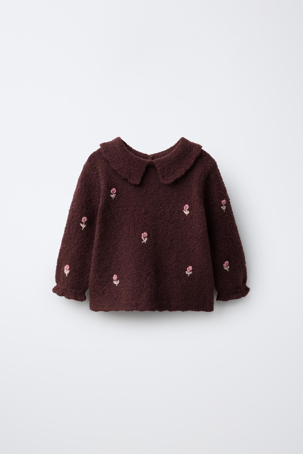 DOT KNIT SWEATER — Dark burgundy