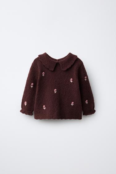 BOBBLE KNIT JUMPER - Dark burgundy by Zara - Image 0