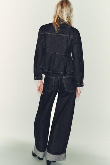 JEAN Z1975 STRAIGHT TAILLE HAUTE BAS REVERS - Bleu de Zara - Image 4