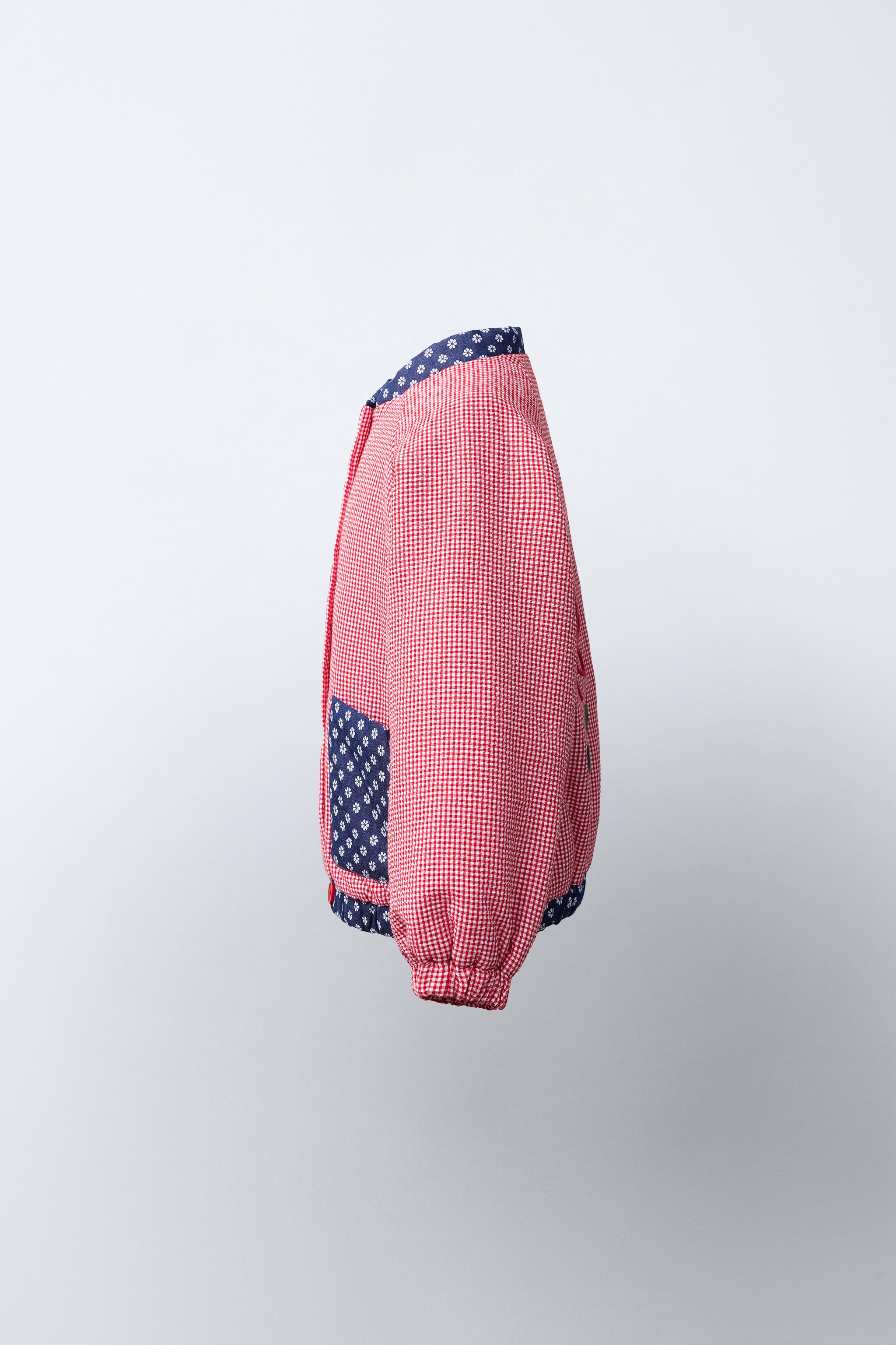 BLOUSON BOMBER CARREAUX VICHY ET FLEURS