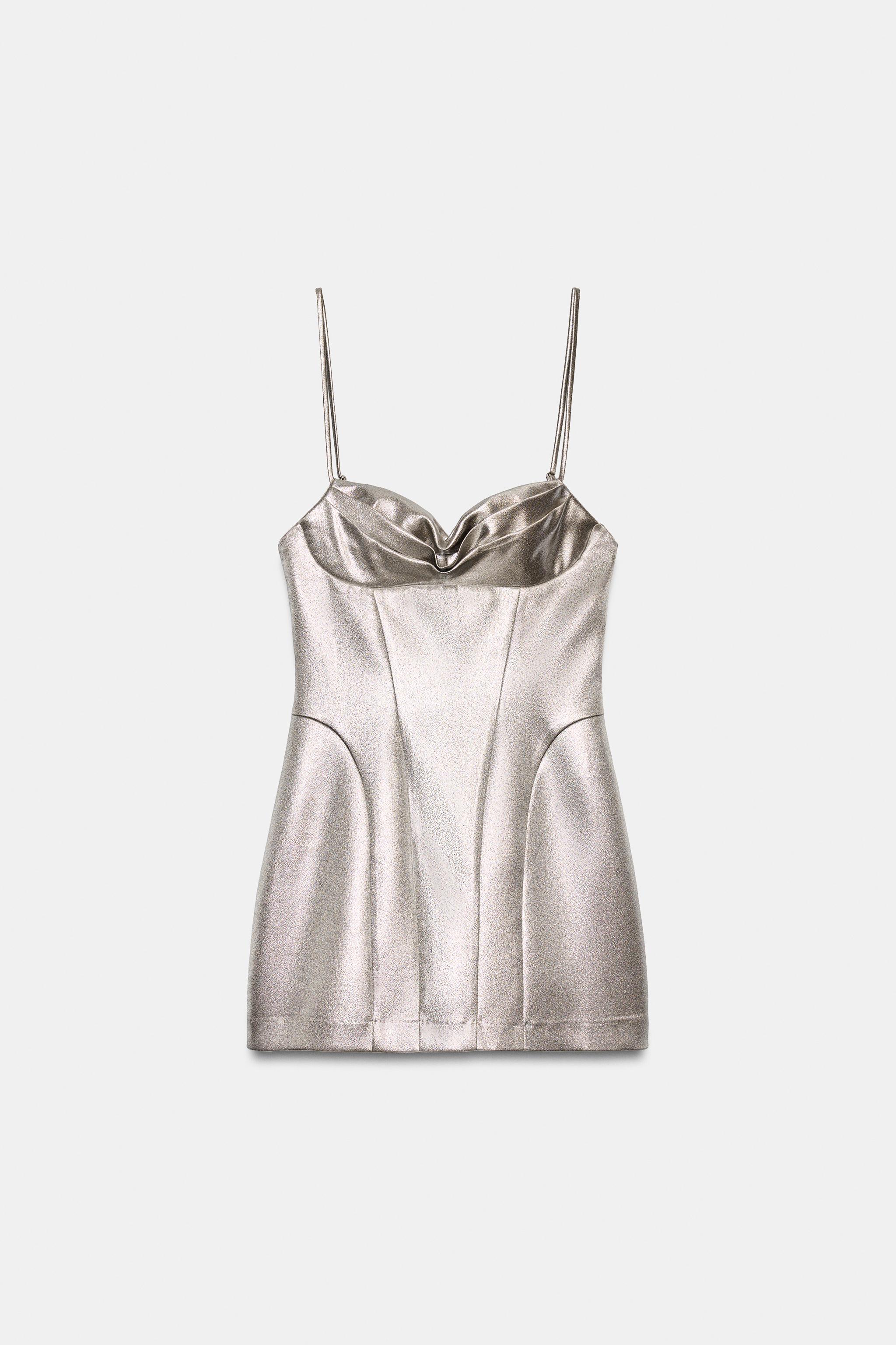 ROBE COURTE CORSET EFFET MÉTALLISÉ