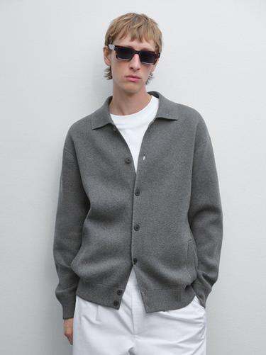 Cardigan 100 % coton - Gris moyen de Zara