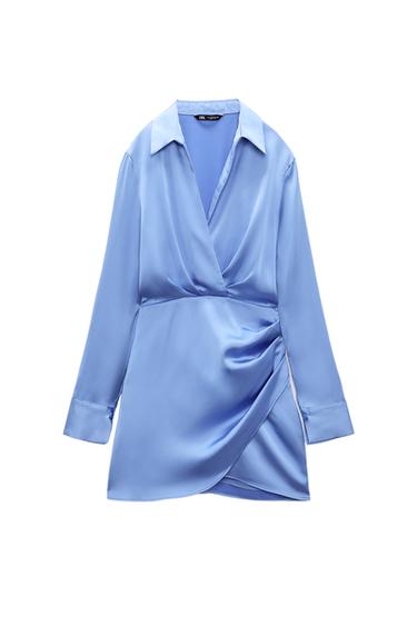 SHORT SATIN EFFECT DRESS