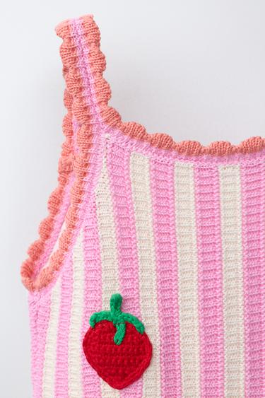 1-6 ANS/ MAILLOT DE BAIN EN CROCHET FRUITS ET RAYURES - Rose de Zara - Image 2