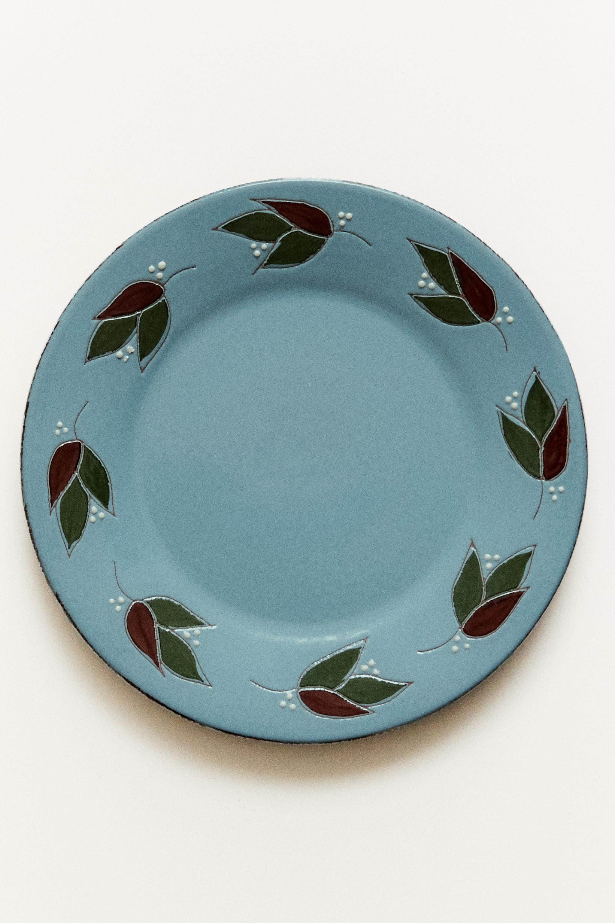 LEAF EARTHENWARE DINNER PLATE