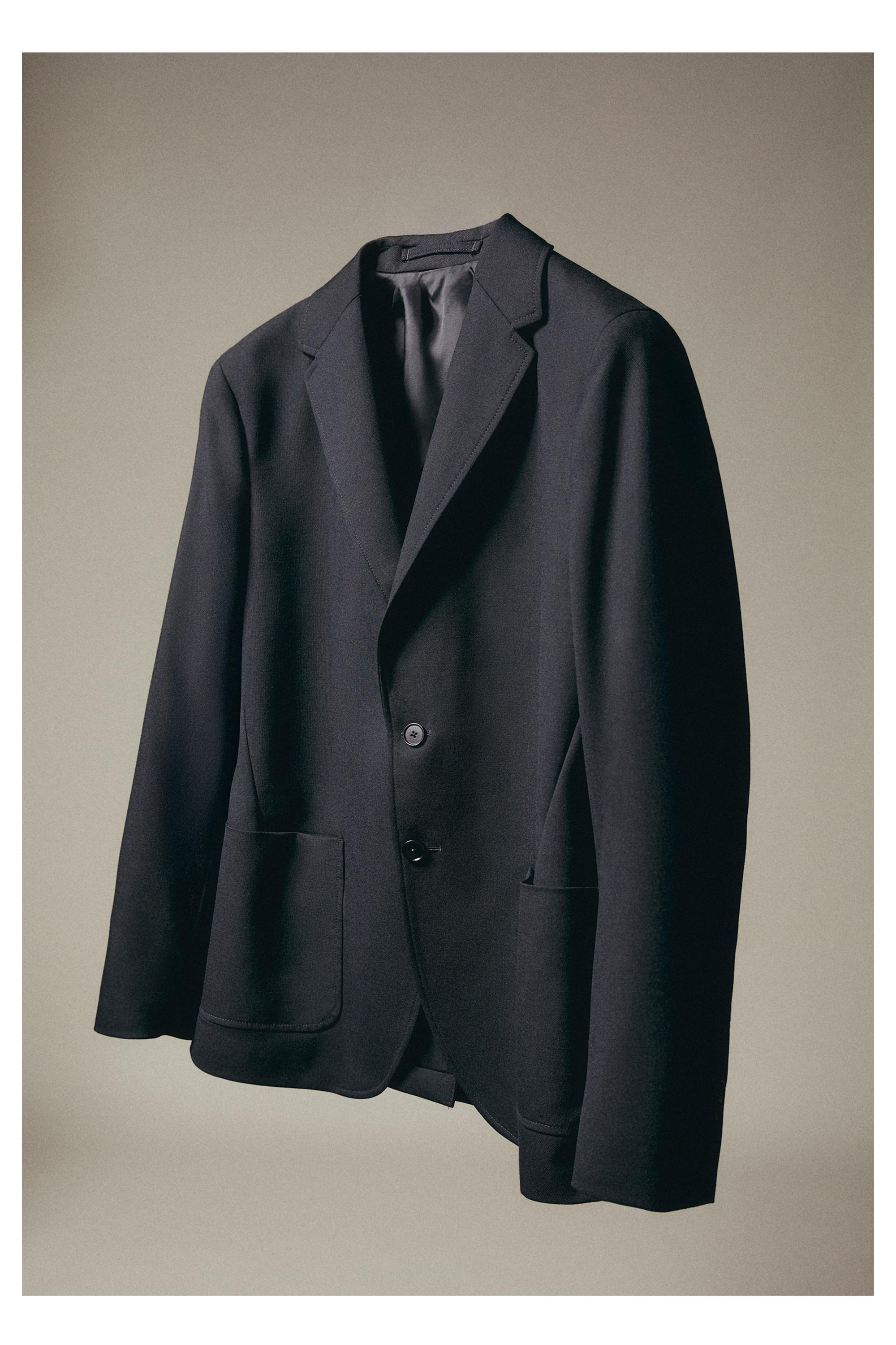 Textured cold wool blazer — Deep blue