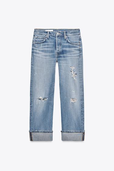 JEAN TRF DROIT DÉCHIRÉ TAILLE NORMALE - Bleu clair de Zara - Image 5