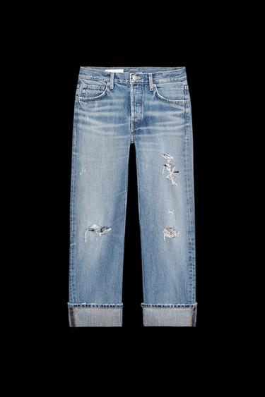 GERADE TRF-JEANS MIT RISSEN UND MITTELHOHEM BUND - Hellblau von Zara - Bild 0