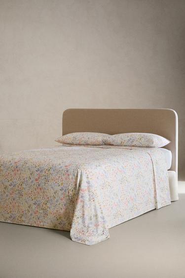DRAP PLAT IMPRIMÉ FLORAL - Blanc cassé de Zara - Image 1