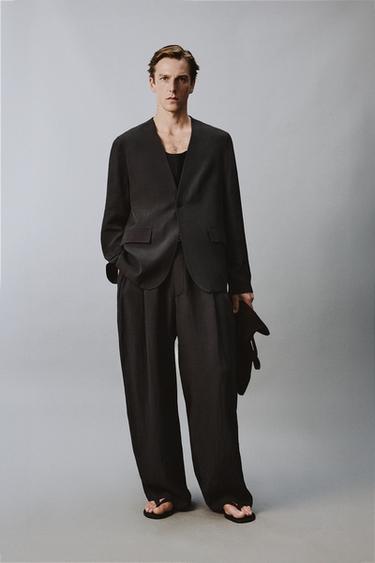 RELAXED FIT WIDE-LEG SUIT TROUSERS - Anthracite grey by Zara