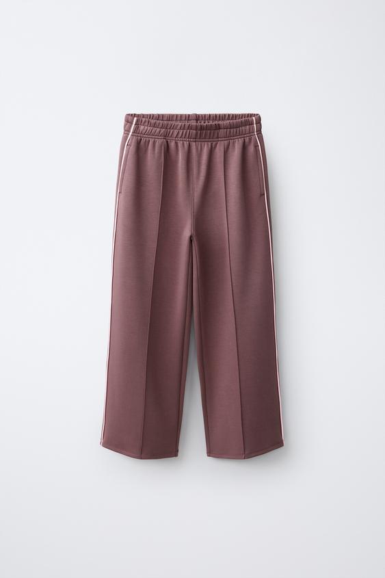 PANTALÓN WIDE LEG VIVO CONTRASTE - Rosa palo de Zara - Imagen 0