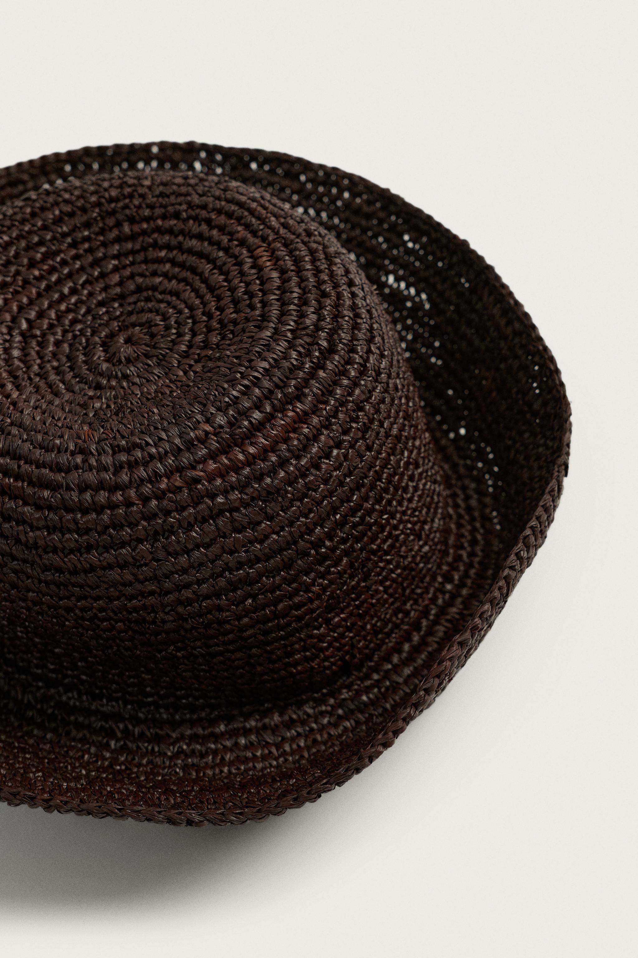 Мужские головные уборы Zara RAFFIA BUCKET HAT — фото 3