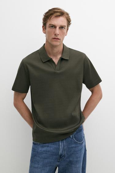 Short sleeve V-neck polo shirt — Dark green 2