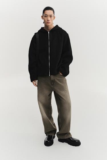 Zara BAGGY FIT 牛仔褲 - 卡其色