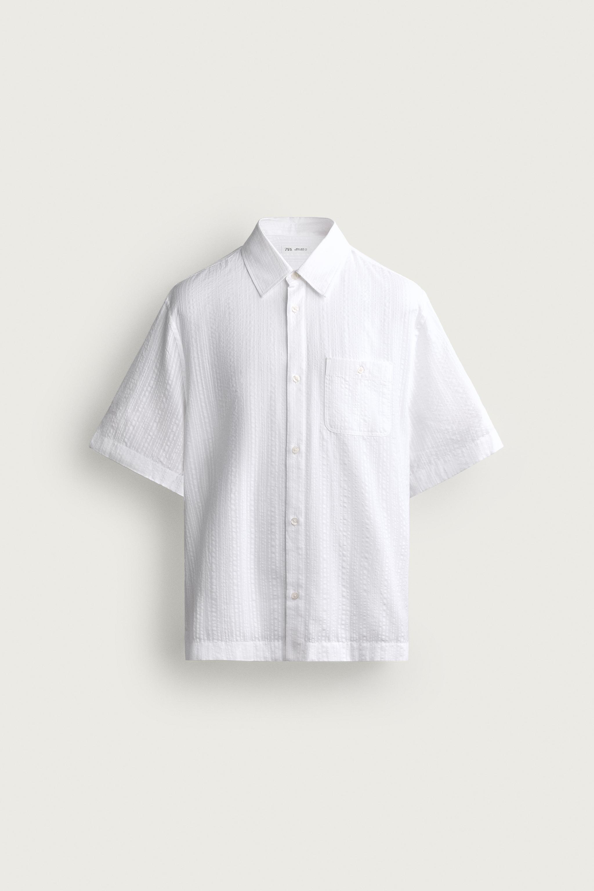 STRIPED JACQUARD SHIRT — White