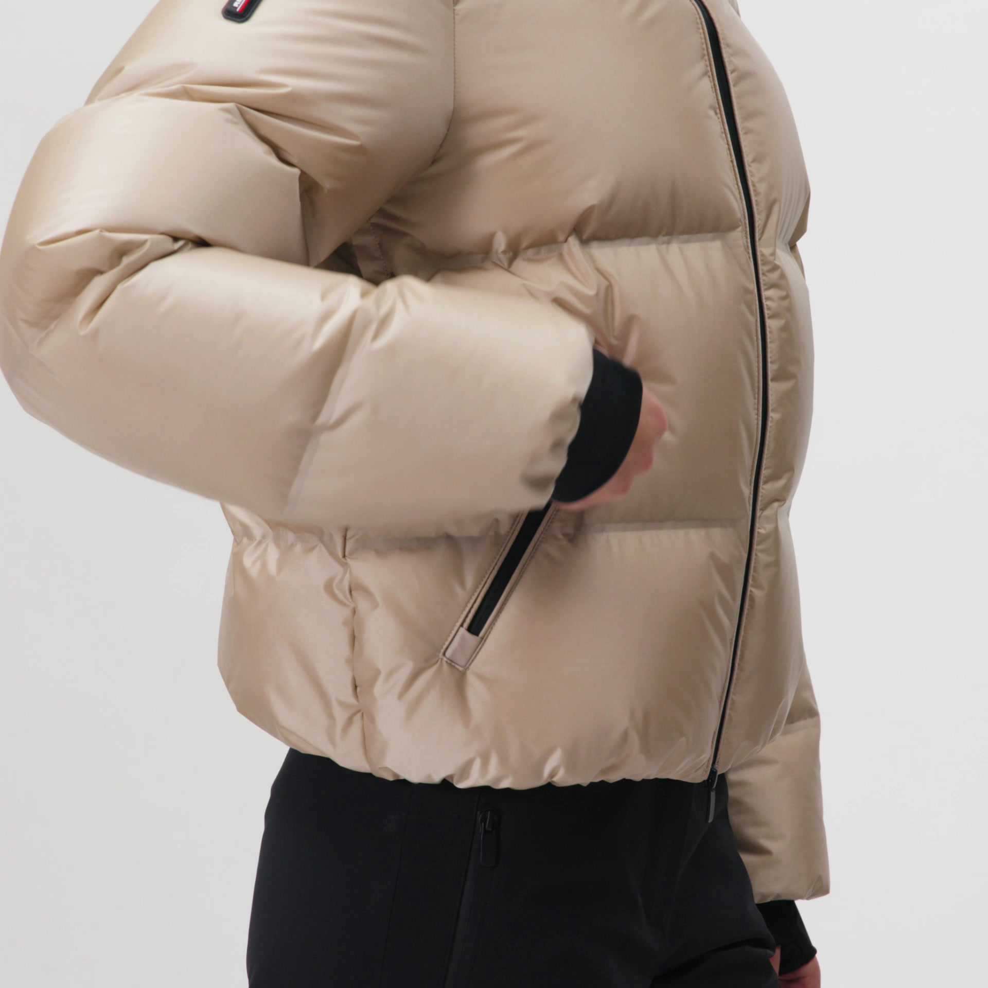 ANORAK QUILTED 80% DOWN 20% FEATHER WATER-RESISTANT WINDBREAKER RECCO® TECHNOLOGY SKI COLLECTION