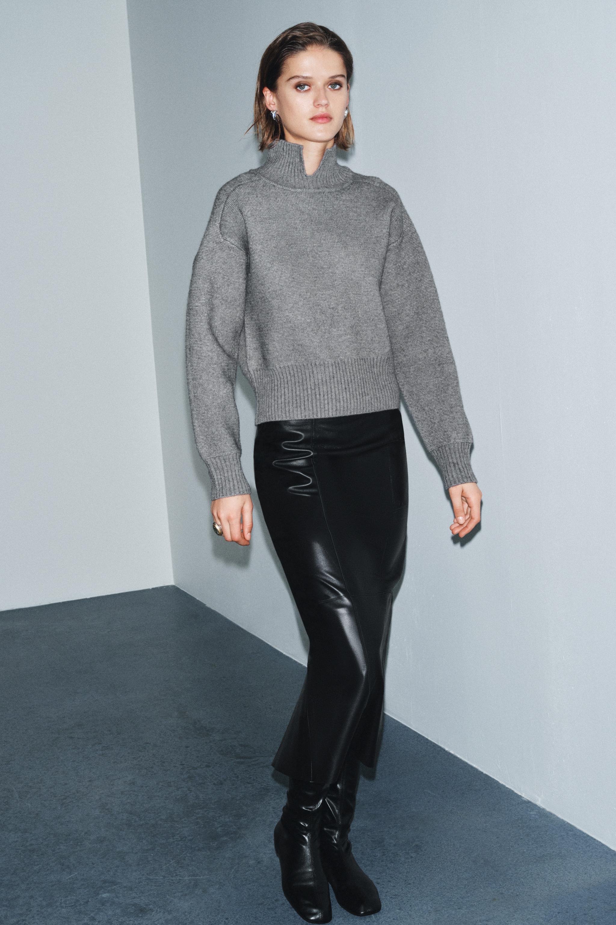 KNIT JUMPER WITH NECK OPENING - Gray marl | ZARA United States