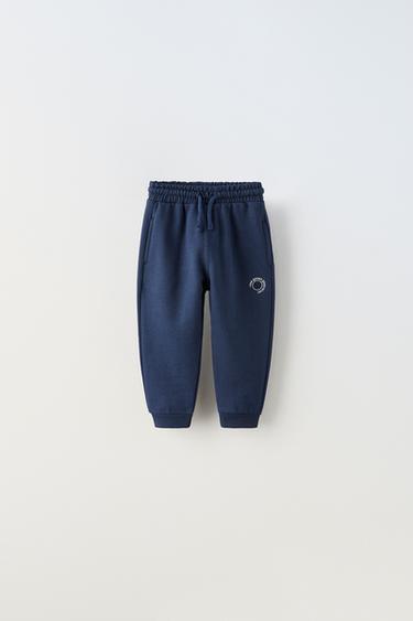 PANTALÓN FELPA - Marino de Zara