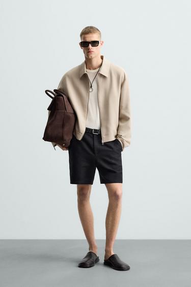 CAZADORA REGULAR FIT CREMALLERA - Arena de Zara - Imagen 0