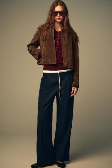 WIDE-LEG TROUSERS WITH DOUBLE WAIST - Stripes by Zara - Image 0