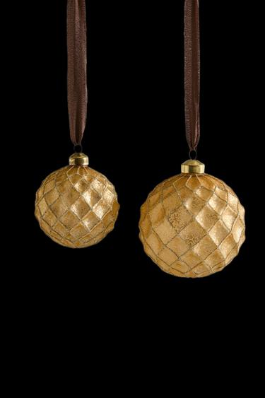 Zara CHRISTMAS TREE BALL ORNAMENT - Golden - Image 0