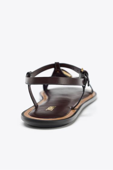 METAL APPLIQUÉ SANDALS - Brown by Zara - Image 4