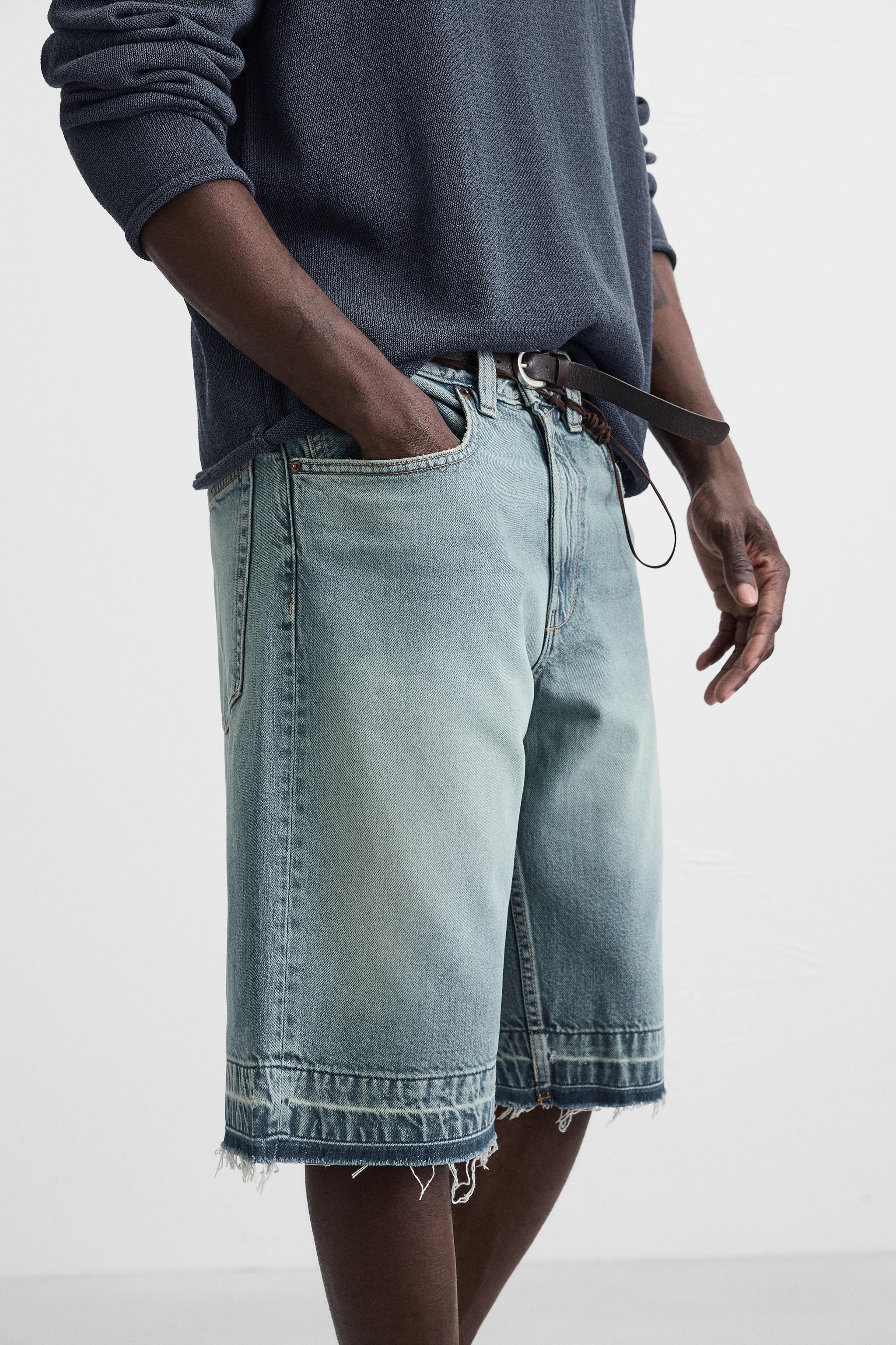 BAGGY-FIT バミューダジョーツ - ミディアムブルー | ZARA Japan