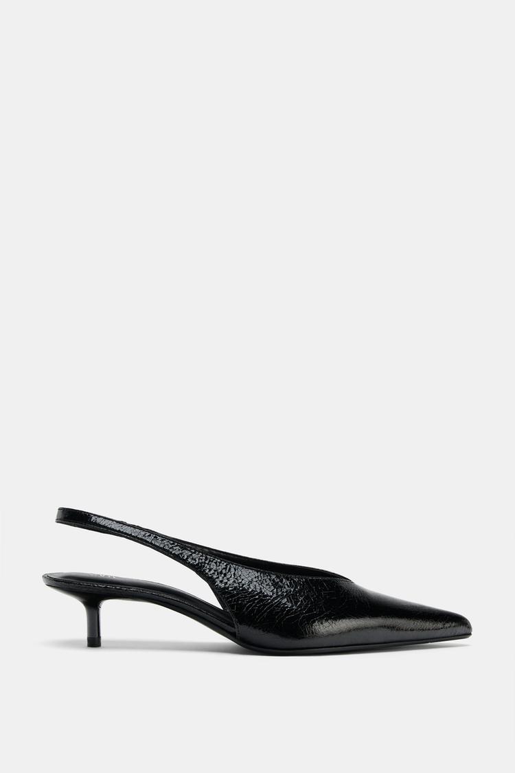 SLINGBACK HIGH-HEEL SHOES Black ZARA India