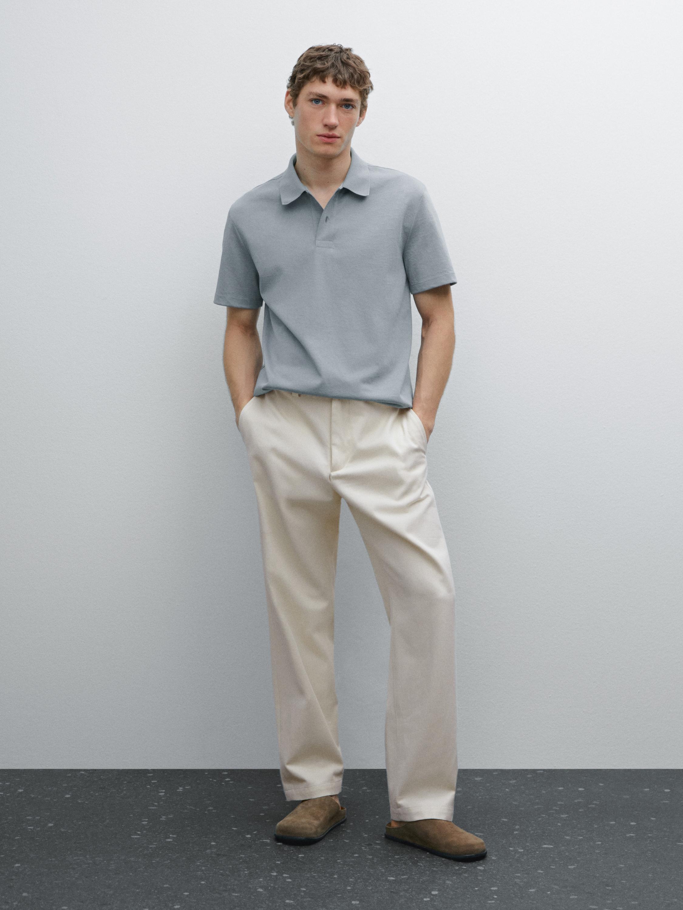 Banded Bottom Solid Polo | Bermuda Pink 264 – Leon Levin