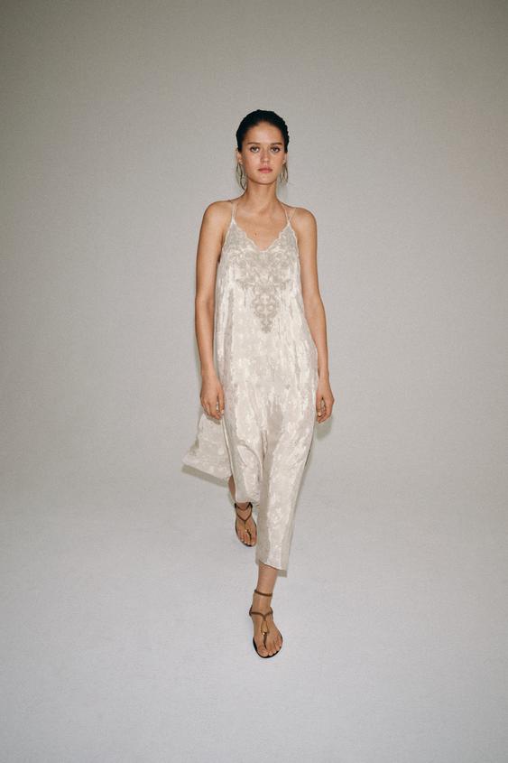 embroidered jacquard dress zw collection Zara Embroidered Jacquard Dress ZW Collection Burgundy Size XS S M 7521/270 New