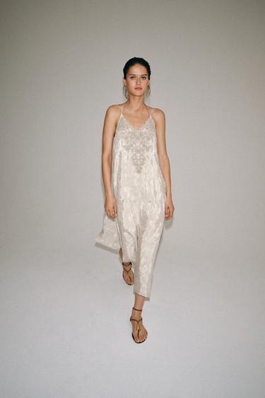 ROBE JACQUARD BRODERIES ZW COLLECTION - Gris perle de Zara - Image 2