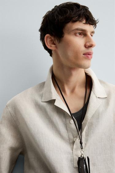 CHEMISE POLO 100 % LIN - Beige clair de Zara - Image 5