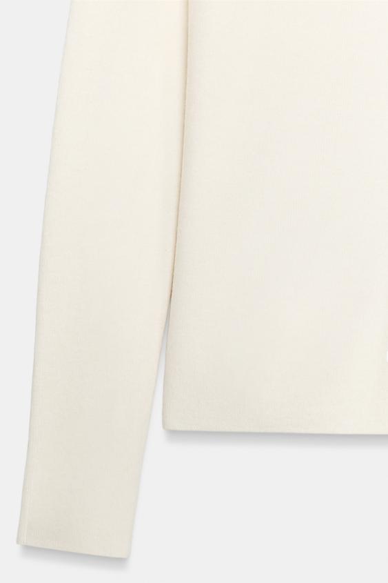 SOFT-TOUCH KNIT JUMPER - Ecru by Zara - Image 8