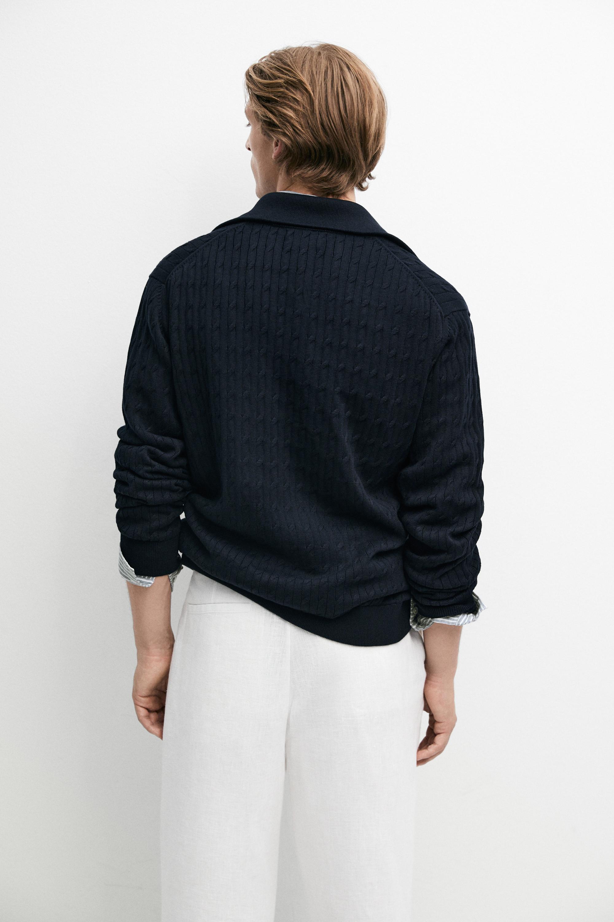 100% cotton braided knit cardigan
