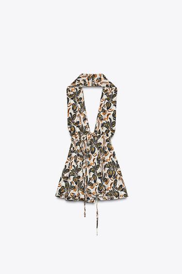 PRINTED HALTER TOP - Multicoloured by Zara - Image 4