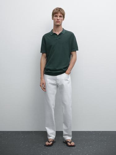 Jersey punto cuello polo 100% algodón - Verde Menta de Zara - Imagen 0