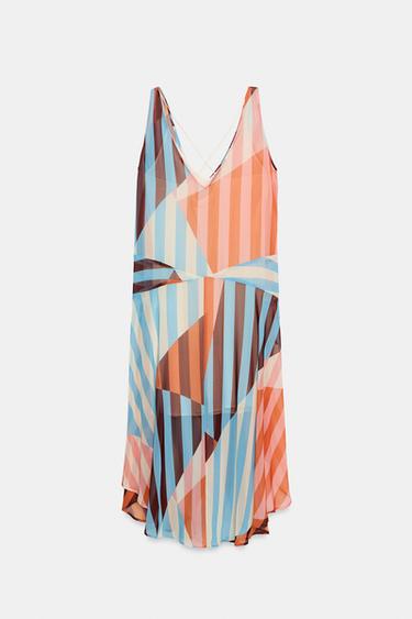 VESTIDO MIDI RAYAS - Multicolor de Zara - Imagen 0